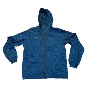 Eddie Bauer Mens RipPac Pro Waterproof Rain Jacket Spring Blue Size Medium